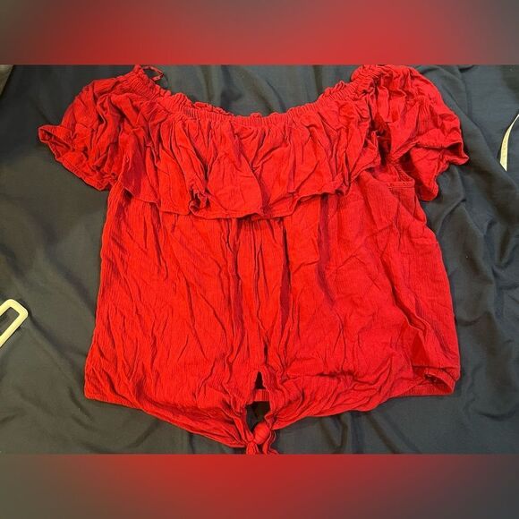 Express Red off The shoulder Top Size M - Picture 1 of 5